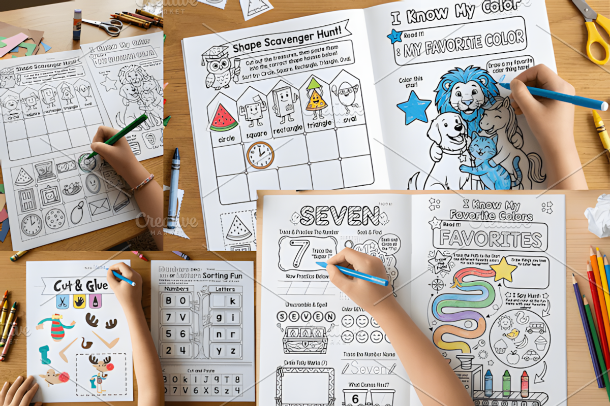 Preschool Learning Worksheets Bundle, a Decorative Illustration by Coco Bloom (Photo 6 of 6)