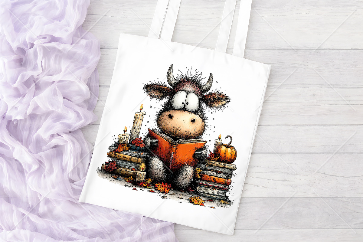 Whimsical Autumn Cow Clipart Bundle, a Seasonal Illustration by Canvas Craft (Photo 8 of 10)