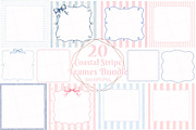 Coastal Stripe Frames PNG Bundle, a Seasonal Illustration by OK Design (Thumbnail 1 of 6)