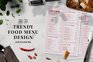 Trendy Food Menu