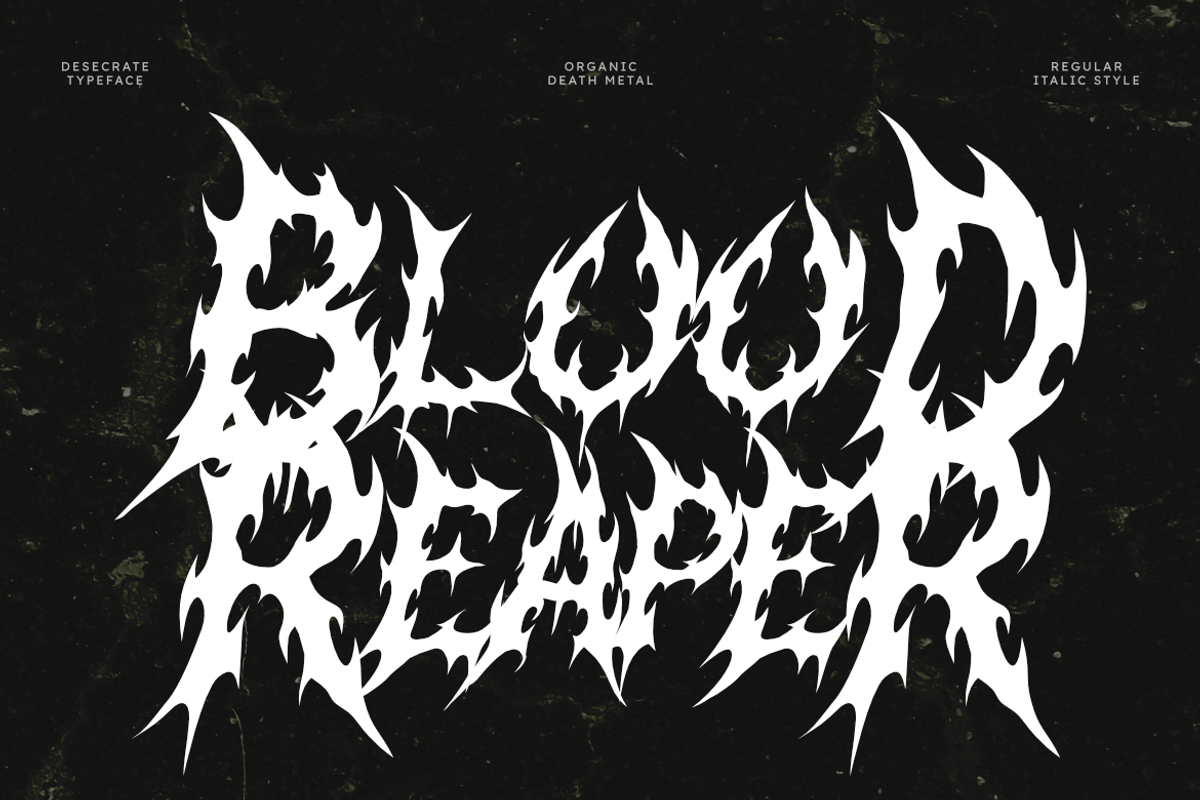 Desecrate - Death Metal font, a Symbol Font by Masyafi Studio (Photo 6 of 9)