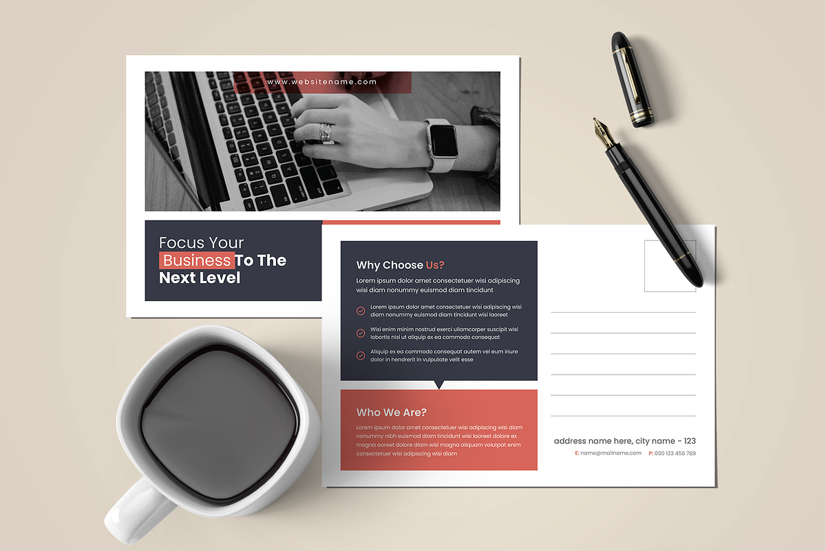 Agency Postcard, a Stationery Template by Pixelpick (Photo 1 of 3)