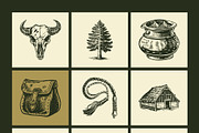 Native American Art Icon Set, a Person Illustration by Creative Stall (Thumbnail 7 of 9)