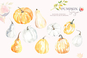 Watercolor Pumpkin Autumn Clipart, a Decorative Illustration by Catherine Wheel (Thumbnail 10 of 12)