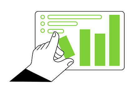 Person creates a table, works with, a Finance Illustration by undrey
