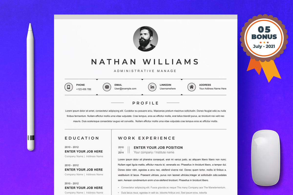 Resume/CV Bundle | 200+ for $29, a Resume Template by ResumeInventor (Photo 186 of 207)