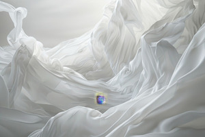 Abstract white fabric billowing in t, a Photo by Iftikhar Alam
