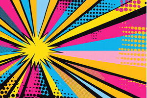 pop art background with copy space, an Abstract Photo by Neirfy