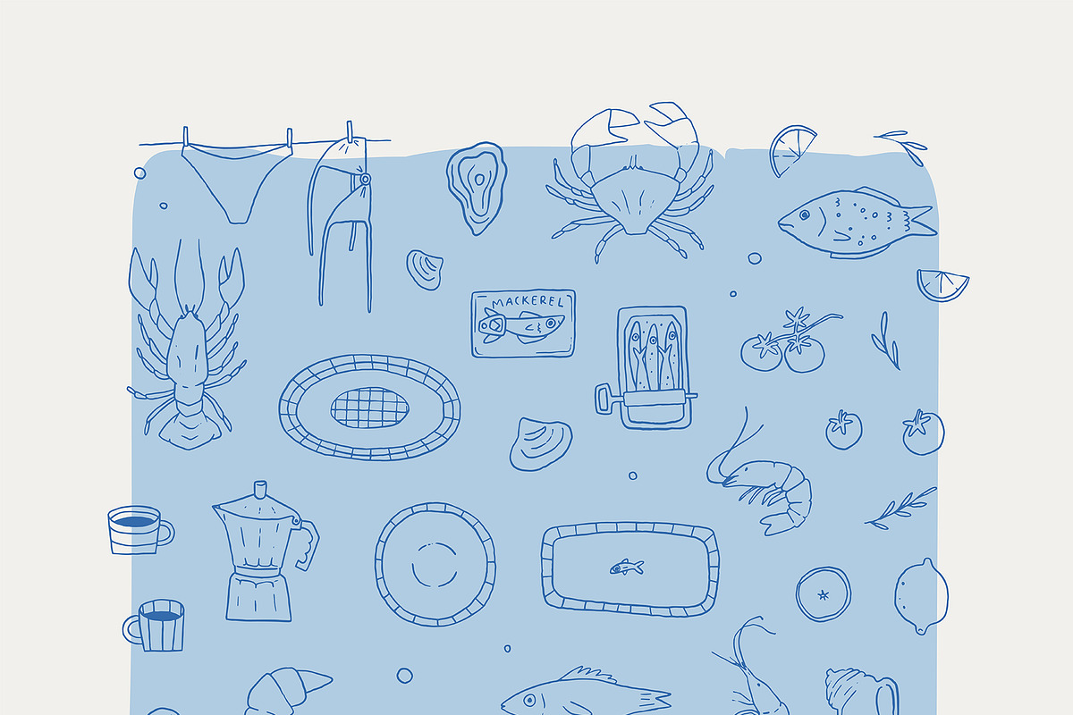 Mediterranean Coastal Summer clipart, a Seasonal Illustration by Cute Atelier (Photo 3 of 12)