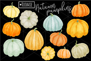 Watercolor Pumpkin Halloween Clipart