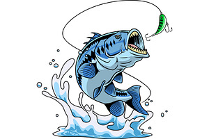 Tribal Blue Bass Fish Character
