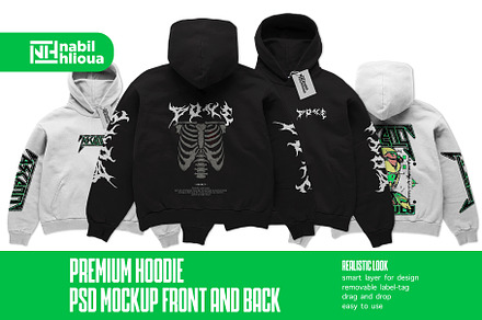 back and front Hoodie psd mockup, a Hoody Mockup by NH graphic