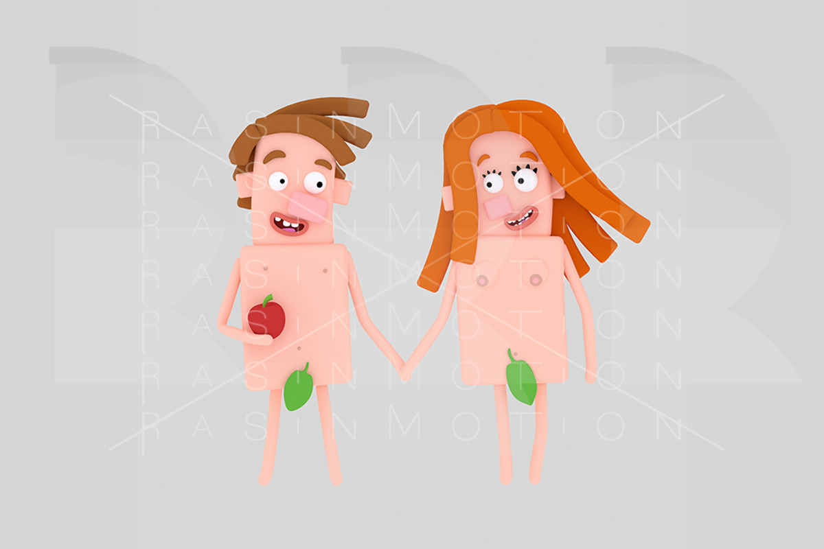 Adam and Eve, an Illustration by rasinmotion