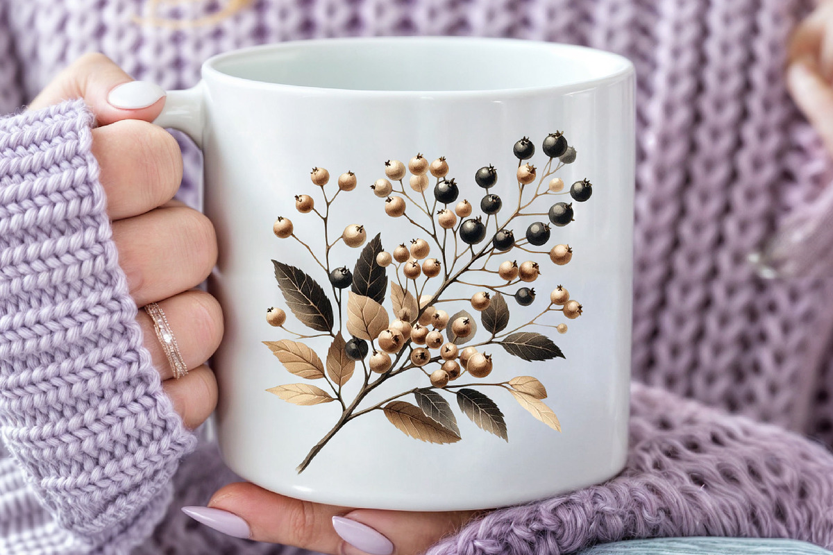 Watercolor Beige & Black Autumn Clip, an Illustration by Rose Art (Photo 5 of 7)