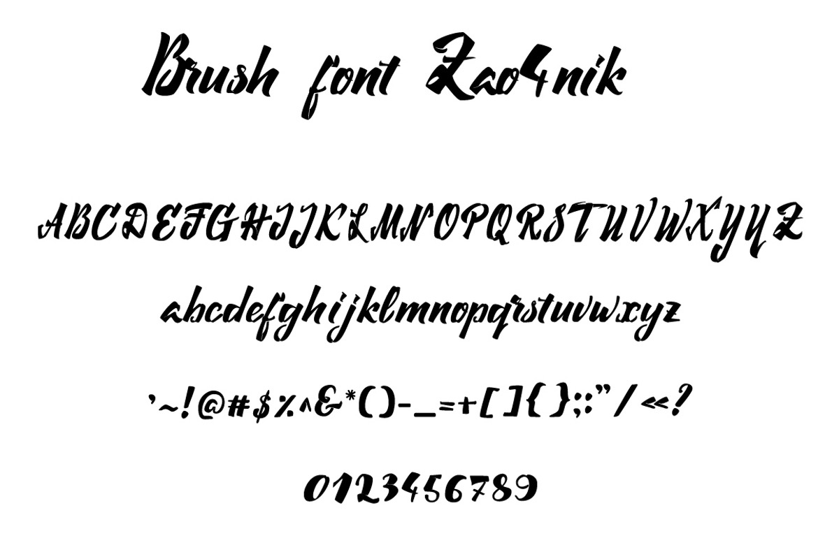 Brush Font for print Zao4nik preview 4