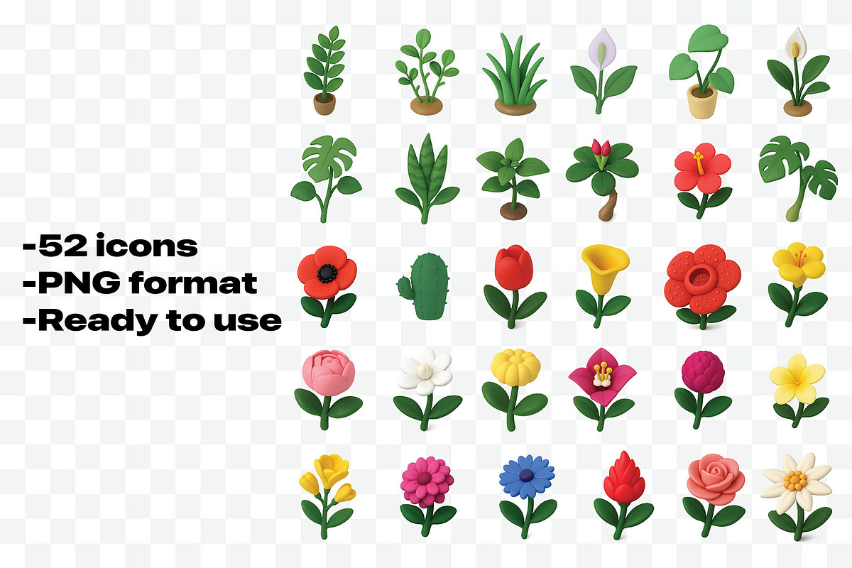 Flowers and Plant 3D Icons set, an Icon by Iwanistic (Photo 2 of 6)