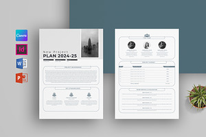 Project Plan Word, Indesign, Canva