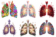Floral Anatomical Lungs PNG Clipart., an Object Illustration by KennedyStudio (Thumbnail 3 of 4)
