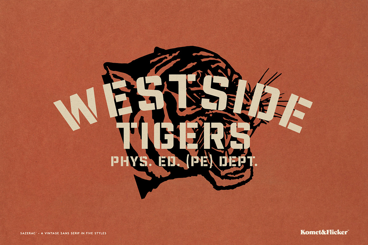 SAZERAC – A Bold Vintage Style Font, a Sans Serif Font by Komet & Flicker (Photo 7 of 15)