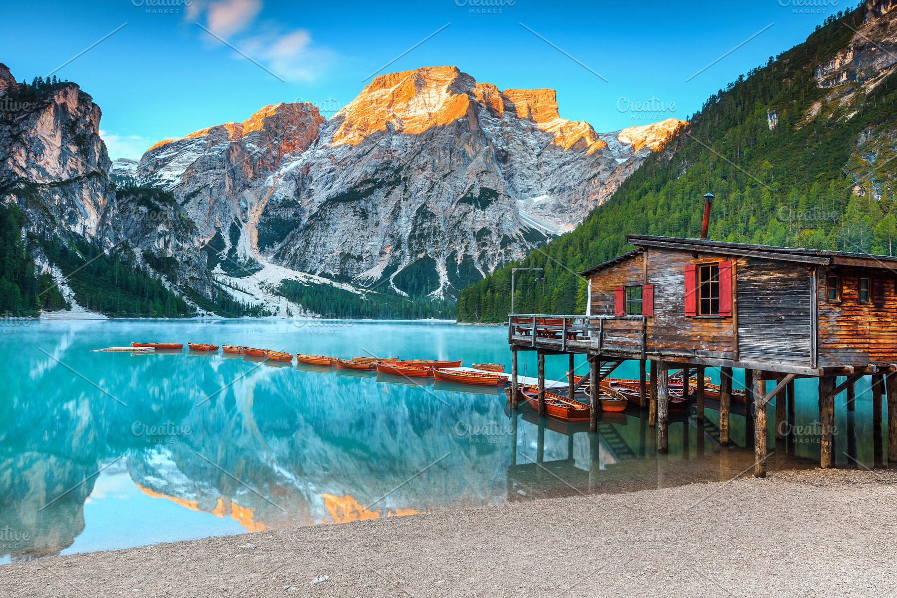 Spectacular boathouse on the lake, a Nature Photo by Alpine Dreams