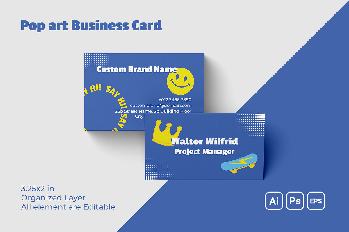 Pop Art Business Card, a Business Card Template by Fannan Studio (Photo 1 of 3)
