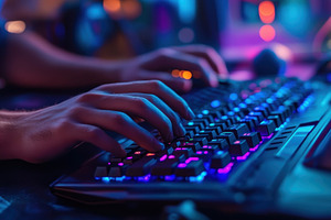 A man works, studies, and plays a PC, a Photo by Pavel_design