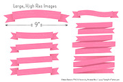Pink Ribbon Banner Clipart, an Illustration by Amanda Ilkov (Thumbnail 3 of 4)