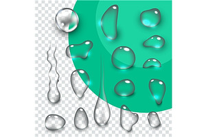 Realistic transparent Water drops