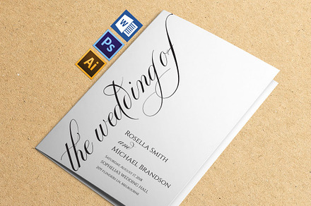 Wedding Program folded SHR365, an Invitation Template by Shafura_Wedding