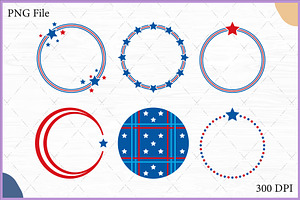USA Patriotic Circle Frame SVG Set, a Decorative Illustration by Gfx Expert Team