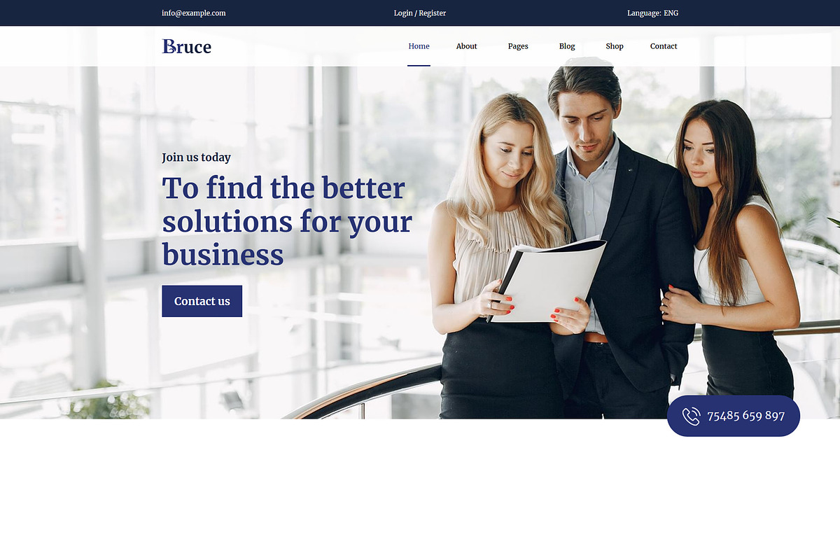 Creative & Business Template - Bruce, a Bootstrap Template by HasThemes (Photo 1 of 3)