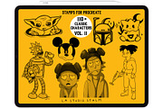 Bundle 2 Classic Character-Stamp Set, a Brush Add-On by LA Studio Sthlm (Thumbnail 4 of 17)