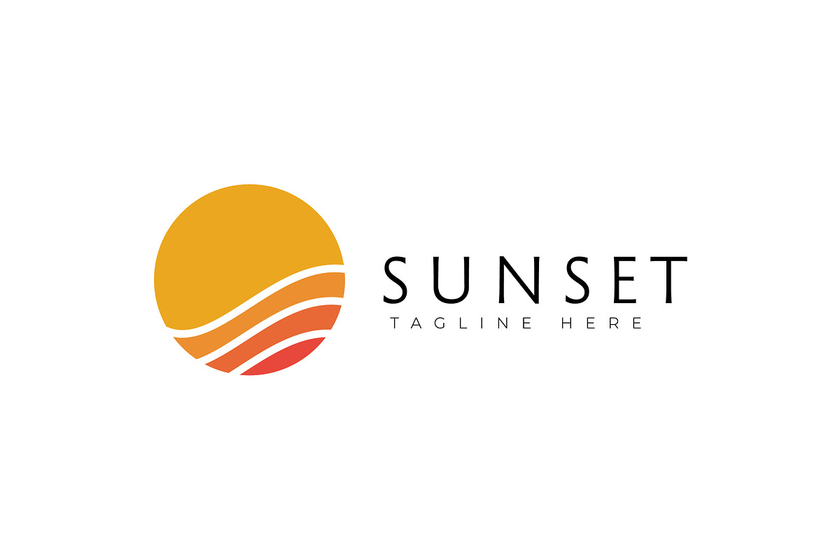 Abstract Sun and Wave Line Gold Logo, a Branding & Logo Template by Signatoro