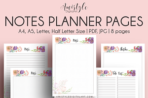 Notes Printable Planner Pages