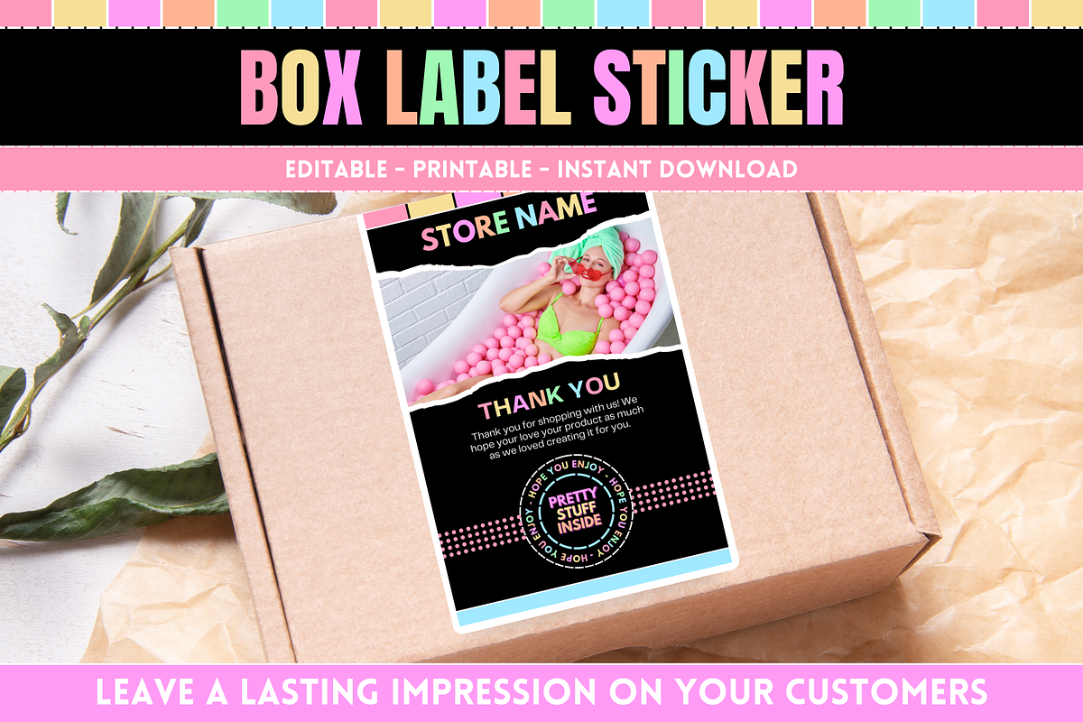 Pastel Neon Box Label Stickers, a Print Template by SunshineStudioBoutique (Photo 3 of 7)
