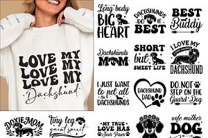 Dachshund Dogs Quotes SVG Bundle PNG, an Object Graphic by EllaMaiyaali