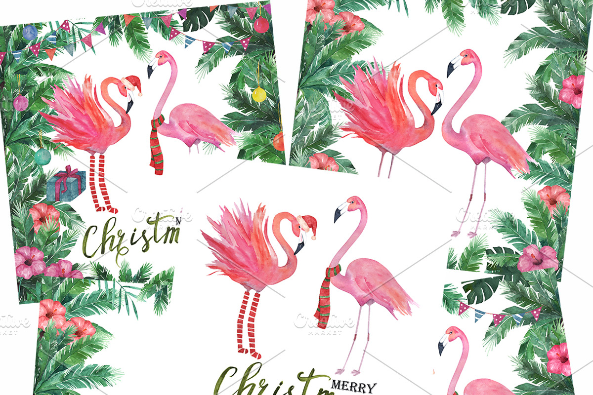 Watercolor Tropical Christmas, a Graphic by Natikka Art (Photo 4 of 5)