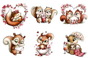 Watercolor Sweetheart Squirrels, an Illustration by DreamArtGraphic (Thumbnail 4 of 4)