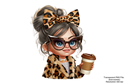Girl Leopard Bow Clipart PNG Bundle, a Graphic by Clipart Bloom (Thumbnail 3 of 12)