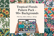 Tropical Floral Pattern Bundle, a Background Graphic by Daffodil Dream Studio (Thumbnail 1 of 3)