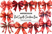 Red Coquette Christmas Bow Clipart, an Illustration by DreamArtGraphic (Thumbnail 1 of 5)