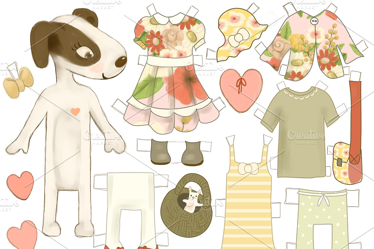 Luna Digital Paper Doll, an Illustration by Paper Doll Pets (Photo 3 of 5)