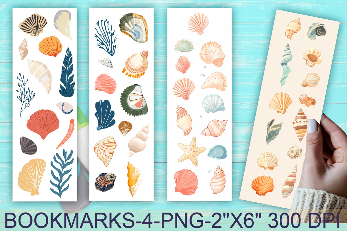 Summer Seashell Bookmark, an Illustration by Libby Wishes