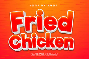 Fried Chicken Vector 3d Editable Tex