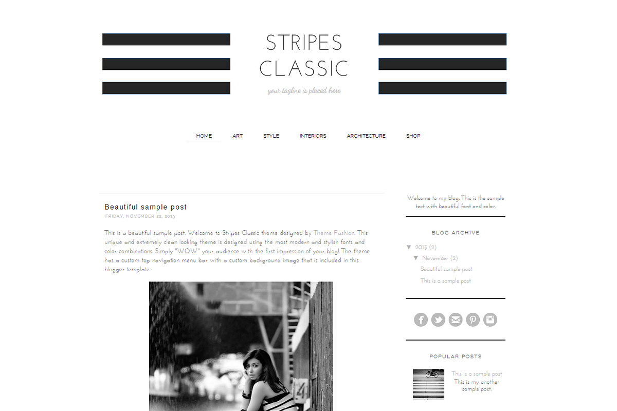 Blogger Theme - Stripes Classis, a Templates & Theme by Theme Fashion (Photo 1 of 3)