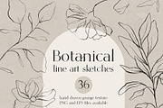 Botanical line art sketches, a Decorative Illustration by Madiwaso (Thumbnail 1 of 6)