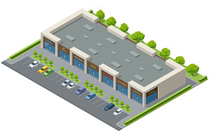 Isometric Strip Mall and Retail
