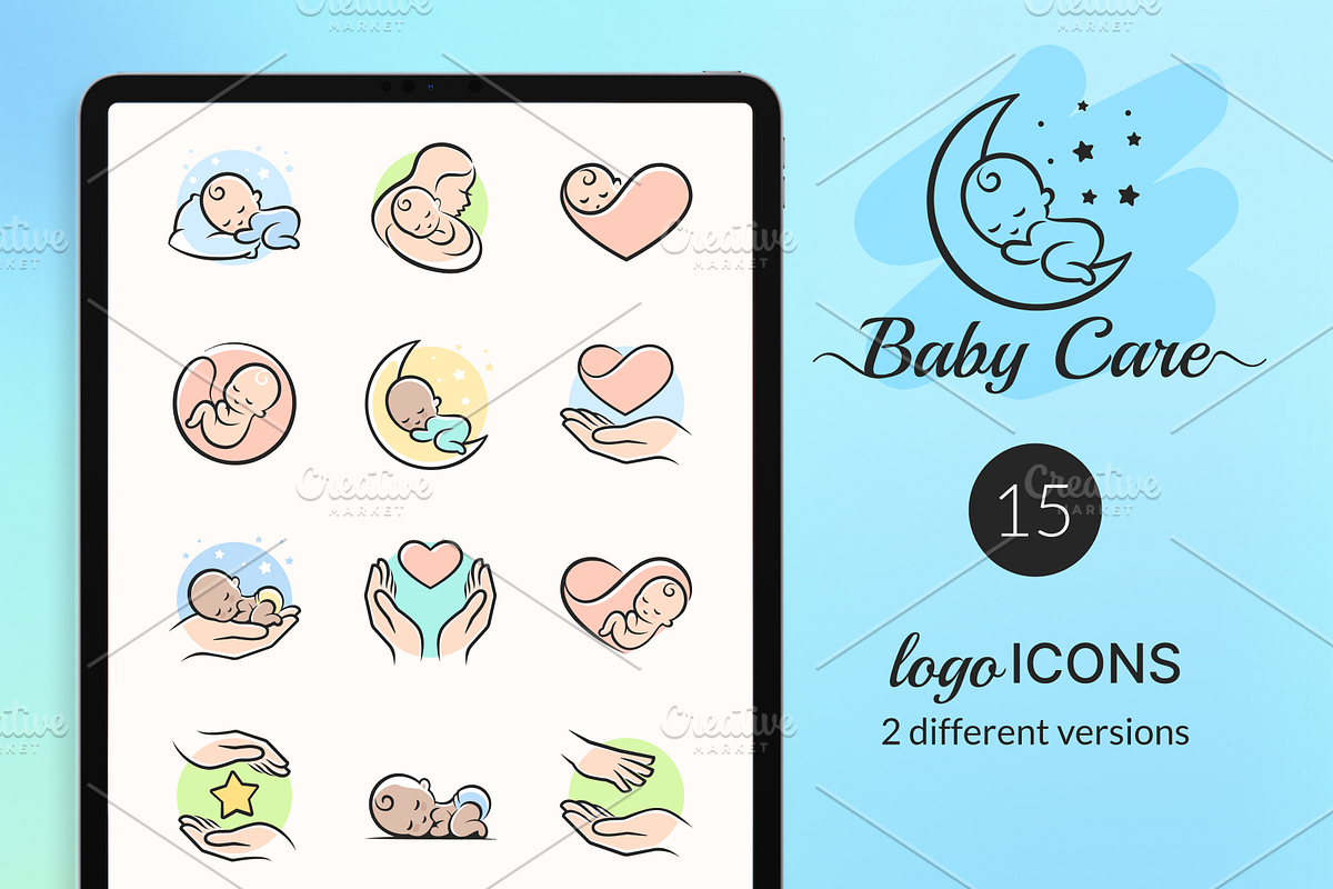 Baby Icons, an Outline Icon by Kalash (Photo 1 of 6)