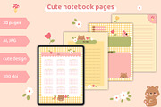 Cute Notebook Pages, a Templates & Theme by Digitaliya (Thumbnail 1 of 6)