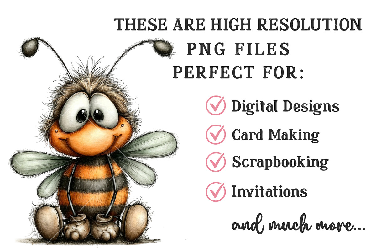 Whimsical Spring Bee Clipart, an Illustration by OK Design (Photo 6 of 6)
